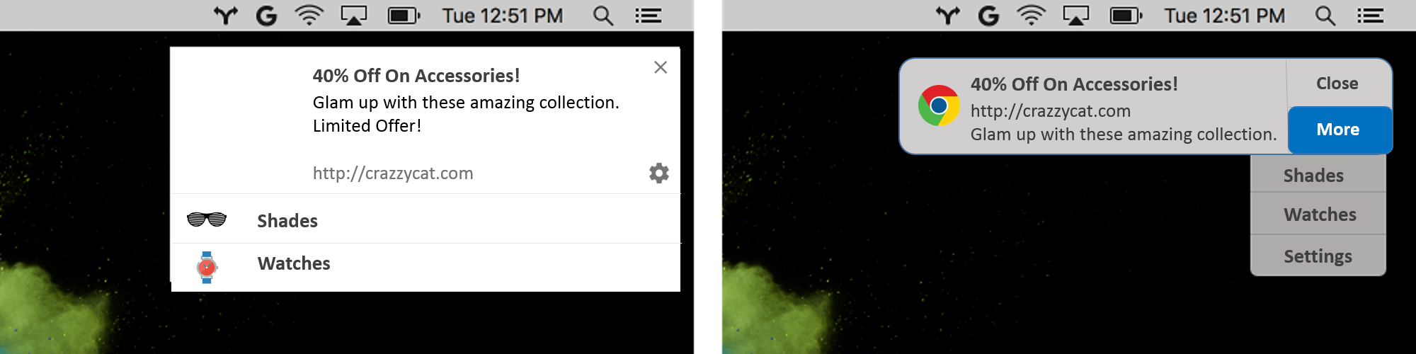 Chrome desktop push notification