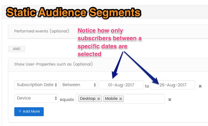 Static Audience Segments - marketing automation