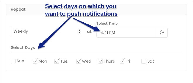 Setting frequency of drip notification campaigns to Weekly - marketing automation
