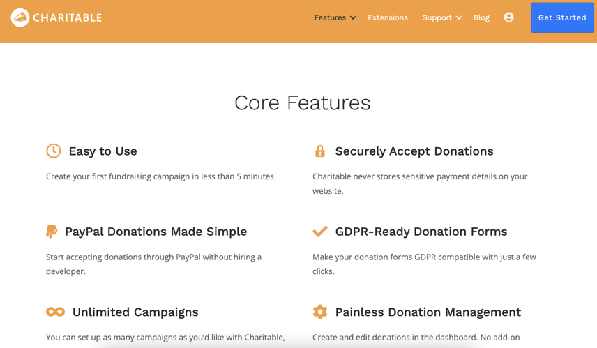 charitable features